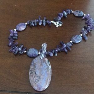 Beautiful amethyst and agate necklace